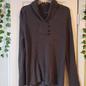 Charter Club Dark Gray Cowl Neck Sweater